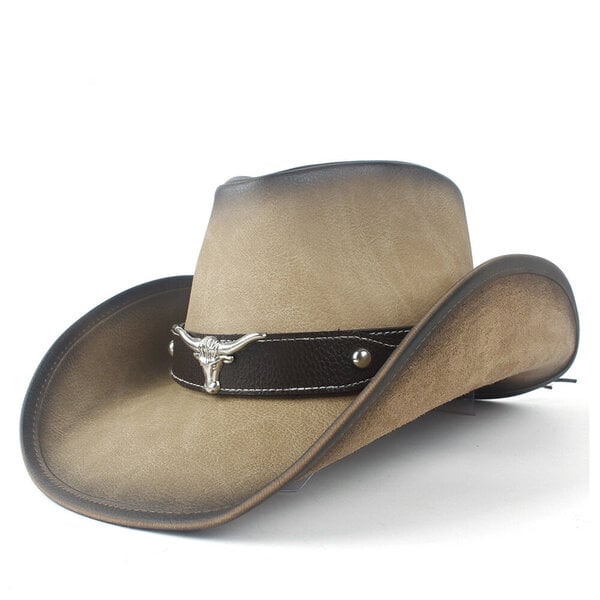 100 % nahkaa miesten länsimainen Cowboy-hattu herrasmiehelle isälle Jazz Sombrero Hombre lippalakit Koko 58 59cm 36 Stlye