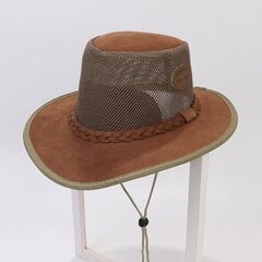 Kesämies Cowboy Hatut Casual Style Mokkanahka Hengittävä Mesh Merkinnät Koriste Isoreunainen Auringonvarjo Ulkoilu Matkailu Viileät lippalakit hinta ja tiedot | Miesten hatut, huivit ja käsineet | hobbyhall.fi