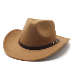 Roll up Brim Naisten Miesten Villa Western Cowboy Hattu Gentleman Jazz Sombrero Hombre Lippalakki Cowgirl Bowler Cap 56 58cm hinta ja tiedot | Miesten hatut, huivit ja käsineet | hobbyhall.fi