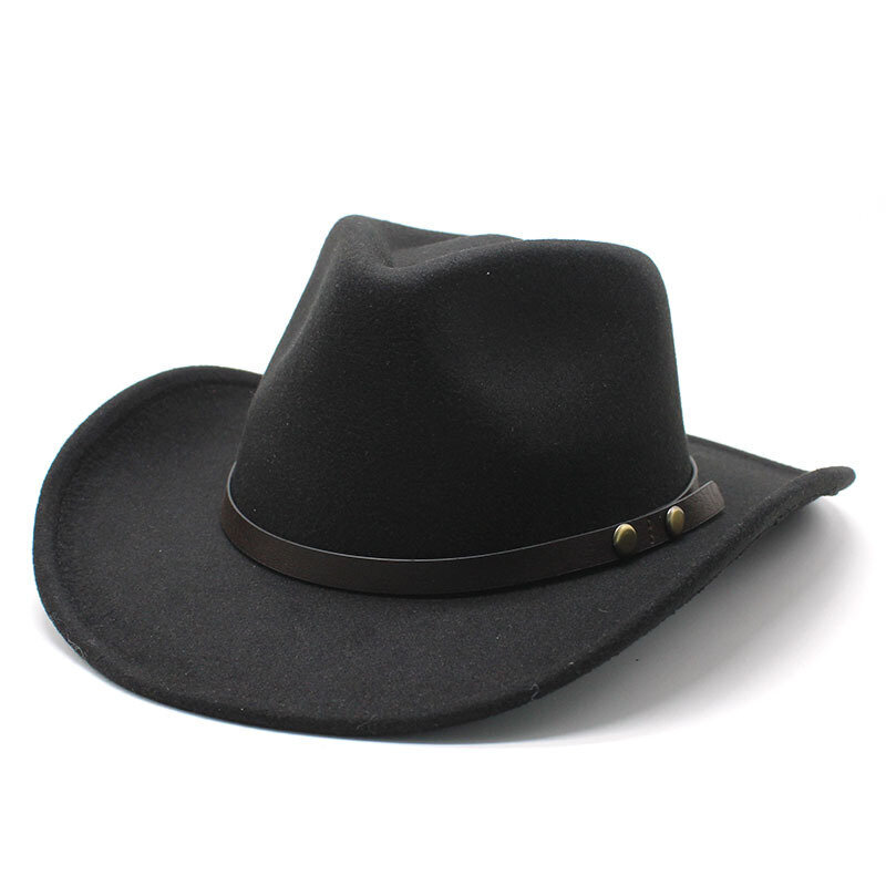 Roll up Brim Naisten Miesten Villa Western Cowboy Hattu Gentleman Jazz Sombrero Hombre Lippalakki Cowgirl Bowler Cap 56 58cm hinta ja tiedot | Miesten hatut, huivit ja käsineet | hobbyhall.fi