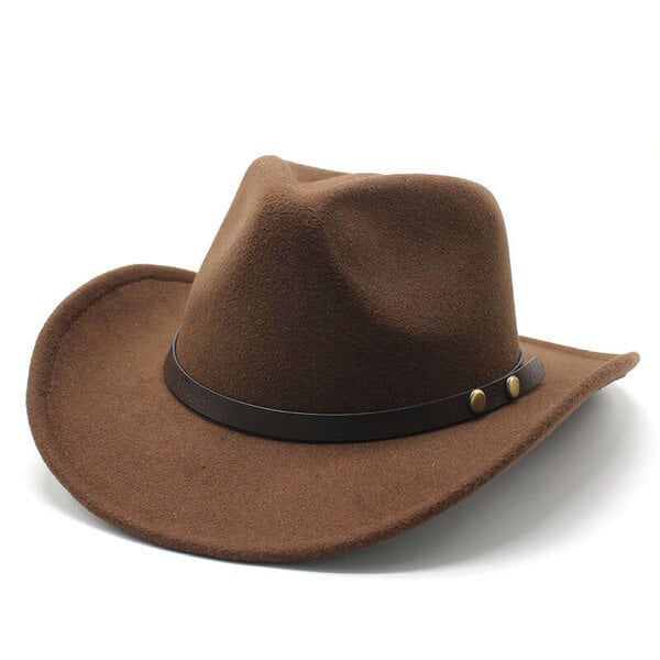 Roll up Brim Naisten Miesten Villa Western Cowboy Hattu Gentleman Jazz Sombrero Hombre Lippalakki Cowgirl Bowler Cap 56 58cm