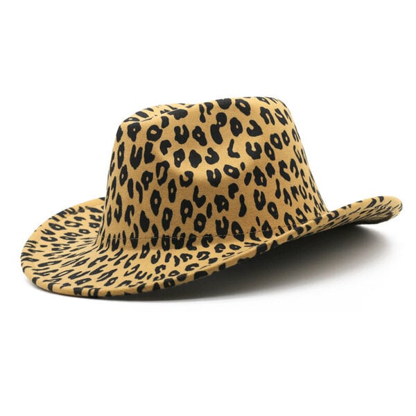 Cowboy hattu syksy talvi lehmäkuvio Fedora hattu kaksipuolinen paksuuntunut curling härän pää logo unisex jazz