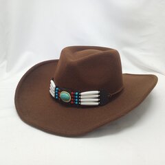 Cowboy hattu syksy talvi lehmäkuvio Fedora hattu kaksipuolinen paksuuntunut curling härän pää logo unisex jazz hinta ja tiedot | Miesten hatut, huivit ja käsineet | hobbyhall.fi