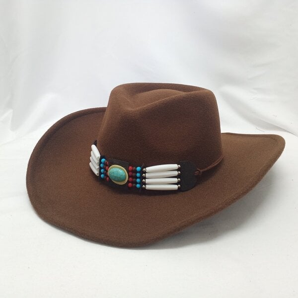 Cowboy hattu syksy talvi lehmäkuvio Fedora hattu kaksipuolinen paksuuntunut curling härän pää logo unisex jazz