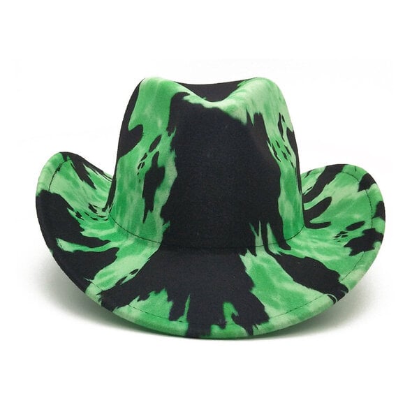 Cowboy hattu syksy talvi lehmäkuvio Fedora hattu kaksipuolinen paksuuntunut curling härän pää logo unisex jazz