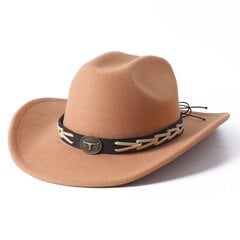 Cowboy hattu syksy ja talvi paksu fedora hattu yksivärinen punainen kihara härän pää logo unisex jazz hinta ja tiedot | Miesten hatut, huivit ja käsineet | hobbyhall.fi