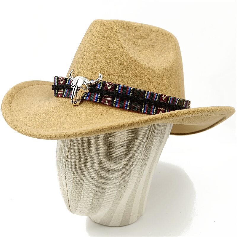 Cowboy hattu syksy ja talvi paksu fedora hattu yksivärinen punainen kihara härän pää logo unisex jazz hinta ja tiedot | Miesten hatut, huivit ja käsineet | hobbyhall.fi