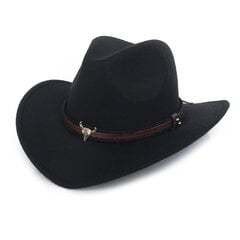 Miesten länsimainen Cowboy-hattu Naisten miesten rullareunainen Cowgirl Fedora -hattu ja nahkainen Fedora-hattu Toca Toca Knight Hat hinta ja tiedot | Miesten hatut, huivit ja käsineet | hobbyhall.fi