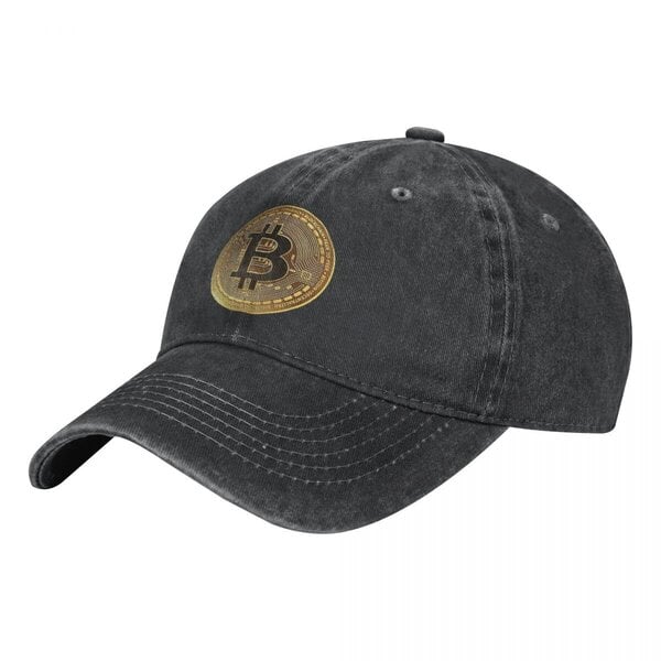 Unisex Aikuisten Cowboy Hattu Bitcoin BTC Kryptovaluutta Säädettävä Baseball Lippalakit Trucker Cap Retro Denim Hatut Isä Hattu