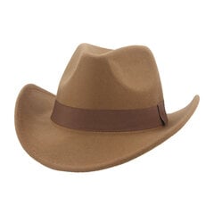 Cowboy-hattu Miesten hattu Länsi-Cowboy-hatut Fedoras-hatut naisille Miehille Talvihuovutettu hattu Band Muoti Fedora-hattu Chapeau Cowboy hinta ja tiedot | Miesten hatut, huivit ja käsineet | hobbyhall.fi