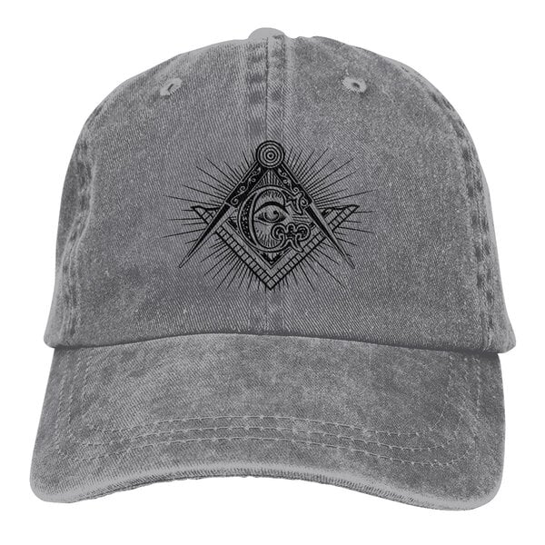 Unisex Aikuisten Cowboy Hattu Tyyli Vapaamuurarit Kompassit Symboli Säädettävät Baseball Lippalakit Trucker Cap Retro Denim Hatut Isä Hattu