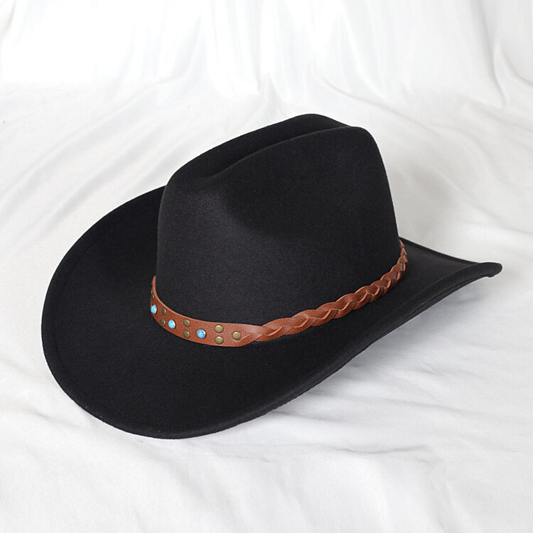 Vintage Western Cowboy -hattu Miesten Gentleman Lady Jazz Cowgirl Nahkaisella Leveälierisellä Cloche Church Sombrero Hombre Lippalakit hinta ja tiedot | Miesten hatut, huivit ja käsineet | hobbyhall.fi