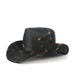 Naiset Miehet Olki Cowboy Hat Kesä Western Sombrero Hombre Cowgirl Hat Beach Aurinkohattu hinta ja tiedot | Miesten hatut, huivit ja käsineet | hobbyhall.fi