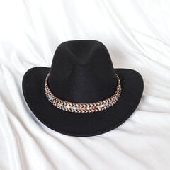 Mintunvihreä Western Cowboy Hat Naisten miesten poimutettu cowboy Tyttö Fedora nahkaisella Fedora Toca Toca Ritarihattu hinta ja tiedot | Miesten hatut, huivit ja käsineet | hobbyhall.fi