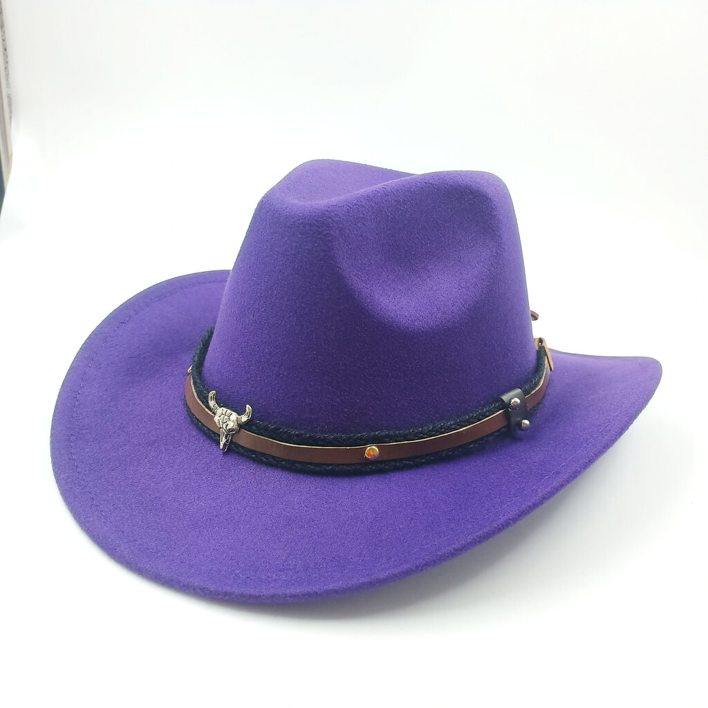 Luonnollinen väri Western Cowboy Hat Naisten miesten poimutettu cowboy Tyttö Fedora nahkaisella Fedora Toca Toca Ritarihattu hinta ja tiedot | Miesten hatut, huivit ja käsineet | hobbyhall.fi