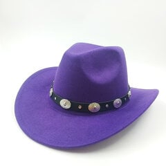 Luonnollinen väri Western Cowboy Hat Naisten miesten poimutettu cowboy Tyttö Fedora nahkaisella Fedora Toca Toca Ritarihattu hinta ja tiedot | Miesten hatut, huivit ja käsineet | hobbyhall.fi