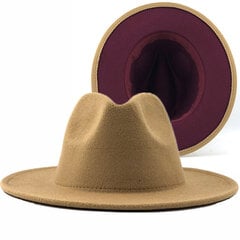 Unisex kaksisävyiset leveälieriset Fedora-hatut naiset vintage länsimainen Cowboy-hattu Classic Miehet Brittiläinen Jazz-lippis Muoti Panama Lippikset hinta ja tiedot | Miesten hatut, huivit ja käsineet | hobbyhall.fi