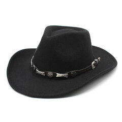 Brittityylinen Western Cowboy -hattu miehille Klassinen Cowgirl Felt Jazz -hattu nahalla gorros hombre hinta ja tiedot | Miesten hatut, huivit ja käsineet | hobbyhall.fi