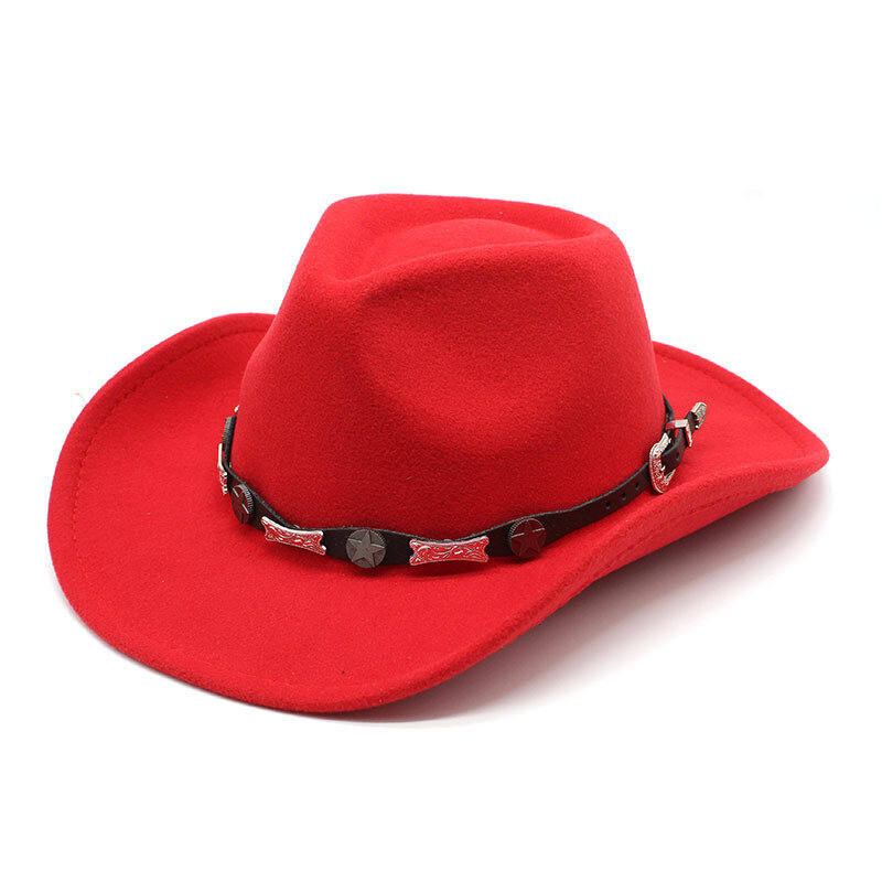 Brittityylinen Western Cowboy -hattu miehille Klassinen Cowgirl Felt Jazz -hattu nahalla gorros hombre hinta ja tiedot | Miesten hatut, huivit ja käsineet | hobbyhall.fi