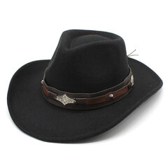 Western Cowboy Hat miehille Muoti vyö Gentleman La Cowgirl Jazz Cap Church Fedoras Hatut gorros hombre hinta ja tiedot | Miesten hatut, huivit ja käsineet | hobbyhall.fi