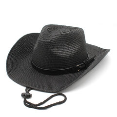 Klassinen muokattava Panama-hattu Naisten Miesten Toquilla Straw Cowboy -hattu leukahihnalla Aurinkohattu Summe Leveälierinen Fedora Beach Cap hinta ja tiedot | Miesten hatut, huivit ja käsineet | hobbyhall.fi