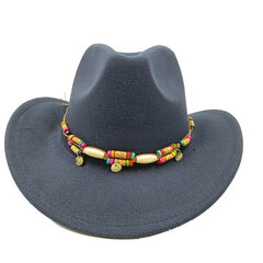 Fedora Solid Color Cowboy Hat Roll Brim Sticky Hat Syksy- ja talvihattu naisille Miesten ulkoilu jazz-hattu Länsi-Cowboy-hattu hinta ja tiedot | Miesten hatut, huivit ja käsineet | hobbyhall.fi