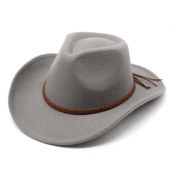 Four Seasons Woolen Miesten Cowboy Hatut Punotut Olkaimet Suunnittelu Western 57 58cm Ulkoilu Miesten Lippalakit Viileä Ratsastuspoika NZ0051