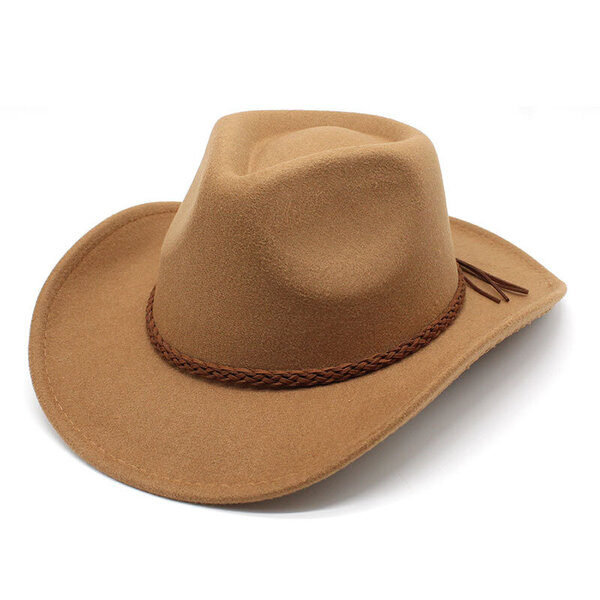 Four Seasons Woolen Miesten Cowboy Hatut Punotut Olkaimet Suunnittelu Western 57 58cm Ulkoilu Miesten Lippalakit Viileä Ratsastuspoika NZ0051