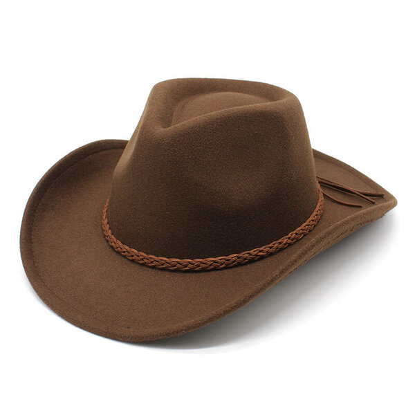 Four Seasons Woolen Miesten Cowboy Hatut Punotut Olkaimet Suunnittelu Western 57 58cm Ulkoilu Miesten Lippalakit Viileä Ratsastuspoika NZ0051