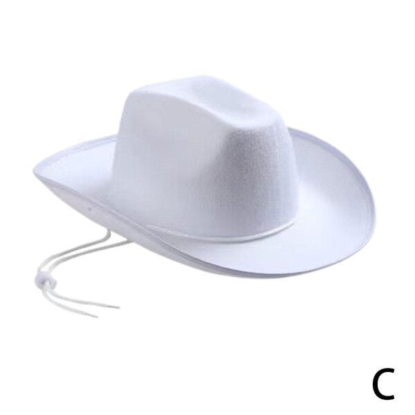 3 väriä Cowboy Hattu Hemming Huopa Cowgirl Prinsessa Hattu Lahjahattu sidottu Western Party Hattu Syntymäpäivä Cowboy Cowboy Q0S7