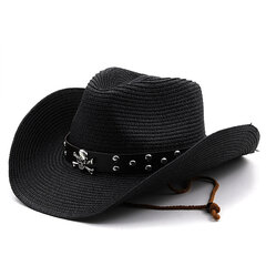 Muoti Punk Merkki Miehet Länsi Cowboy Hattu Kesä Straw Beach Hatut Panama Cowgirl Jazz Sun Cap gorros hombre hinta ja tiedot | Miesten hatut, huivit ja käsineet | hobbyhall.fi