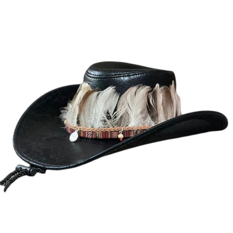 Feather Decor Naiset Miesten Keinonahkahattu talveksi Syksylle Tyylikäs Lady Trilby Felt Homburg Church Jazz Hattu säädettävä hinta ja tiedot | Miesten hatut, huivit ja käsineet | hobbyhall.fi