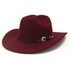 Vintage Miesten Länsi-Cowboy-hattu vyöllä Talvi Syksy Roll Up Brim Cowgirl Jazz Church Cap Sombrero Hombre hinta ja tiedot | Miesten hatut, huivit ja käsineet | hobbyhall.fi