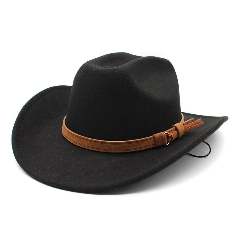 Syksy talvi Miesten länsimainen Cowboy-hattu herrasmiehille Lady Cowgirl Jazz-hattu leveälierinen huopa Fedora-hattu Sombrero Hombre hinta ja tiedot | Miesten hatut, huivit ja käsineet | hobbyhall.fi