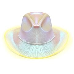 Länsimainen Cowgirl-hattu Retro-tyylinen paljetteja LED Light Lim Jazz Top Hat Syntymäpäiväjuhla Yökerho Huopa Cowboy Lippalakki miehille Naisille hinta ja tiedot | Miesten hatut, huivit ja käsineet | hobbyhall.fi