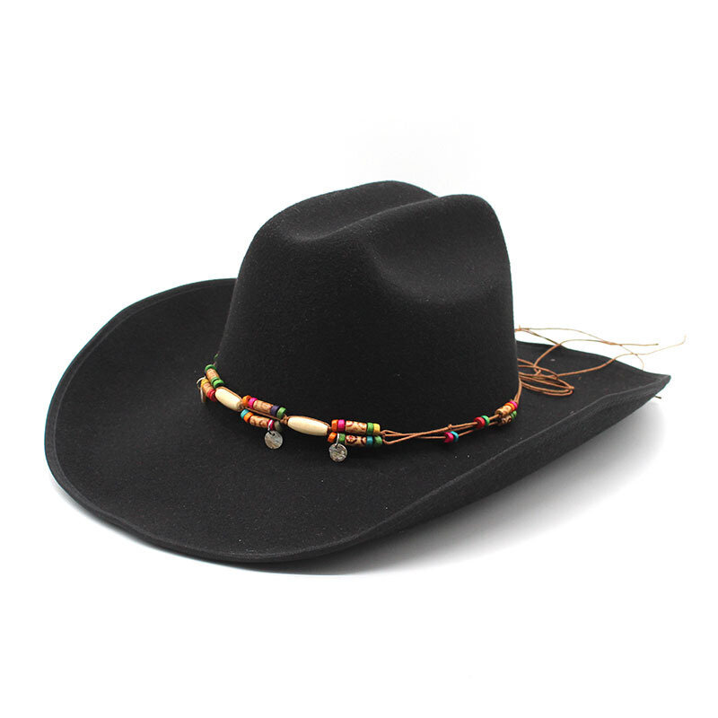 Miesten länsimainen Cowboy-hattu herrasmiehille Lady Jazz Cowgirl -hattu 9,5 cm leveäreunainen huopa Fedora-hattu muoti Cloche kirkkolippikset hinta ja tiedot | Miesten hatut, huivit ja käsineet | hobbyhall.fi