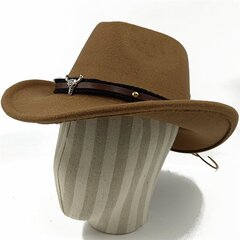 cowboy-hattu karamelliväriset lehmänpäätarvikkeet Cowboy-hattu Huopahattu ulkoiluhattu miehille ja naisille Ritarihattu hinta ja tiedot | Miesten hatut, huivit ja käsineet | hobbyhall.fi