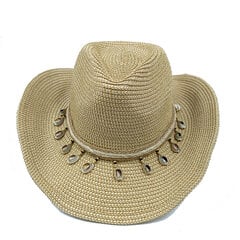 Cowboy-hattu 2023, ontto käsintehty Cowboy-olkihattu Miesten kesäinen ulkomatkailu Unisex Solid Western Cowboy -hattu hinta ja tiedot | Miesten hatut, huivit ja käsineet | hobbyhall.fi