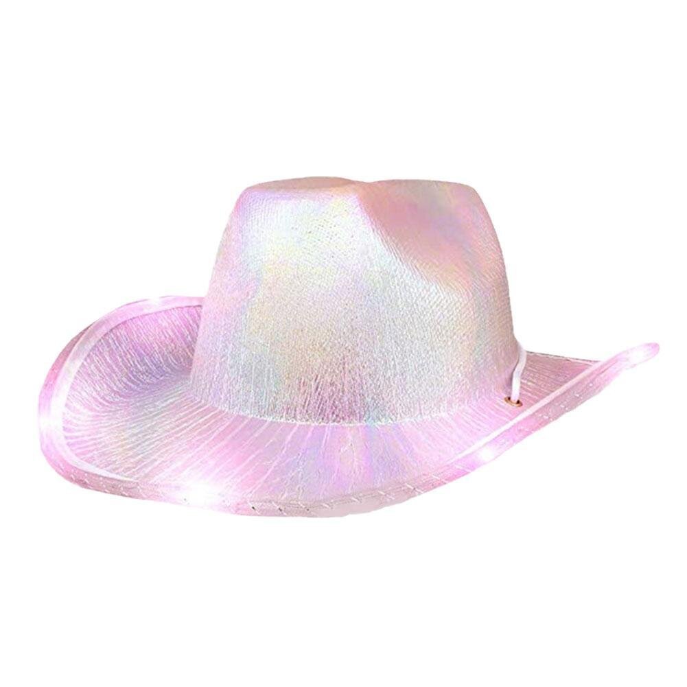 LED Western Cowboy Hat Cowgirl Hat Retro LED Light Lim Jazz Top Hat Morsian Cowboy Hattu Cosplay Puku Miesten Cowboy Puku Naisille hinta ja tiedot | Miesten hatut, huivit ja käsineet | hobbyhall.fi