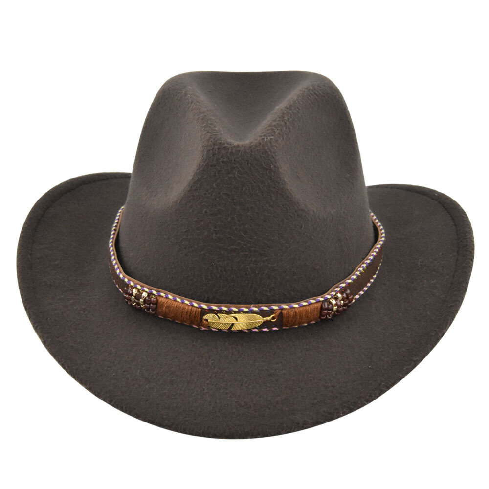 Eurooppalainen ja amerikkalainen kulta höyhen Retro lampaan hattu Cowboy hattu turkishuopahattu Villahattu Etninen huppu Retro Fedora hattu hinta ja tiedot | Miesten hatut, huivit ja käsineet | hobbyhall.fi