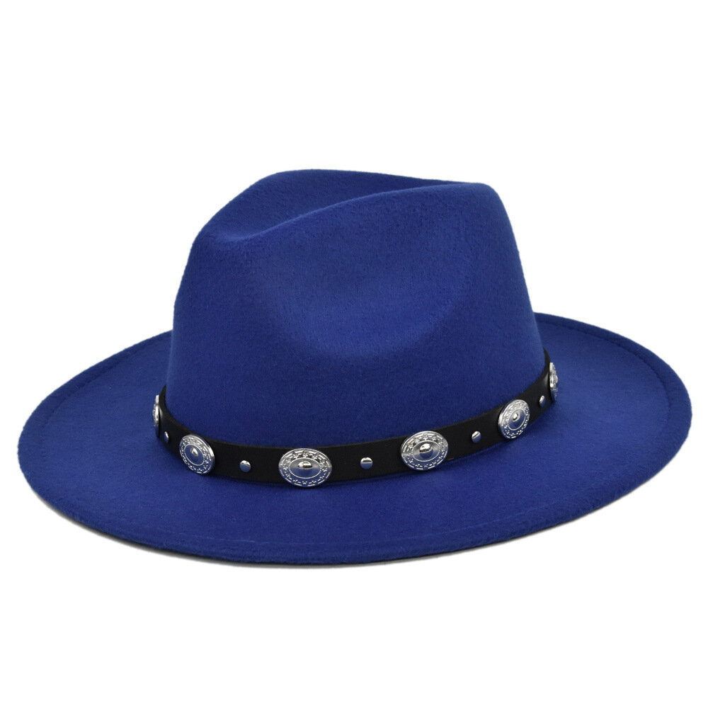 Amazon AliExpress eurooppalainen ja amerikkalainen villahattu etninen tyyli Fedora hattu metallitarvikkeet villainen vintage musta silinteri hinta ja tiedot | Miesten hatut, huivit ja käsineet | hobbyhall.fi