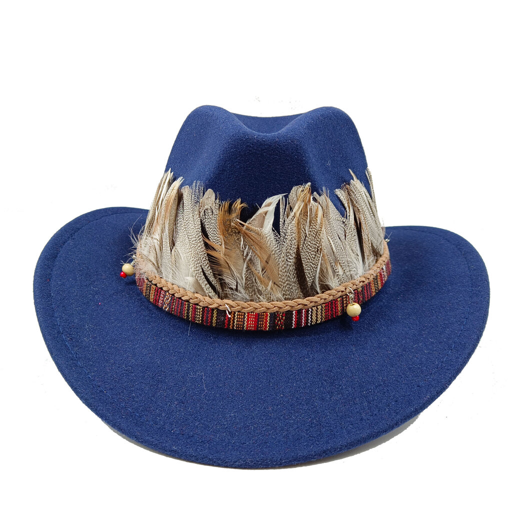 Cowboy-hattu Miesten ja naisten ritarikiharat höyhenet Asusteet Jazz-hattu Sunset Travel Beach Hat Ritarihattu Cowboy-hattu hinta ja tiedot | Miesten hatut, huivit ja käsineet | hobbyhall.fi