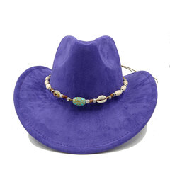 Mokkanahka Cowboy Hat Miesten ja Naisten Knight Roll Sulka Asusteet Jazz Hattu Sunset Travel Beach Hat Knight Hat Cowboy hattu hinta ja tiedot | Miesten hatut, huivit ja käsineet | hobbyhall.fi