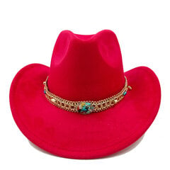 Mokkanahka Cowboy Hat Miesten ja Naisten Knight Roll Sulka Asusteet Jazz Hattu Sunset Travel Beach Hat Knight Hat Cowboy hattu hinta ja tiedot | Miesten hatut, huivit ja käsineet | hobbyhall.fi