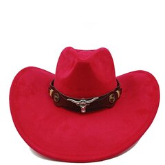 Mokkanahka Purppura Cowhead Cowboy Hat Cowboy Hattu Mokkamateriaali Hattu Miesten ja Naisten Ulkoiluhattu Ritarihattu 2023 hinta ja tiedot | Miesten hatut, huivit ja käsineet | hobbyhall.fi