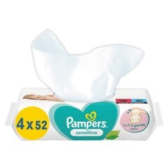 PAMPERS Sensitive puhdistusliina, 4x52 kpl hinta ja tiedot | Vauvojen kosteuspyyhkeet | hobbyhall.fi