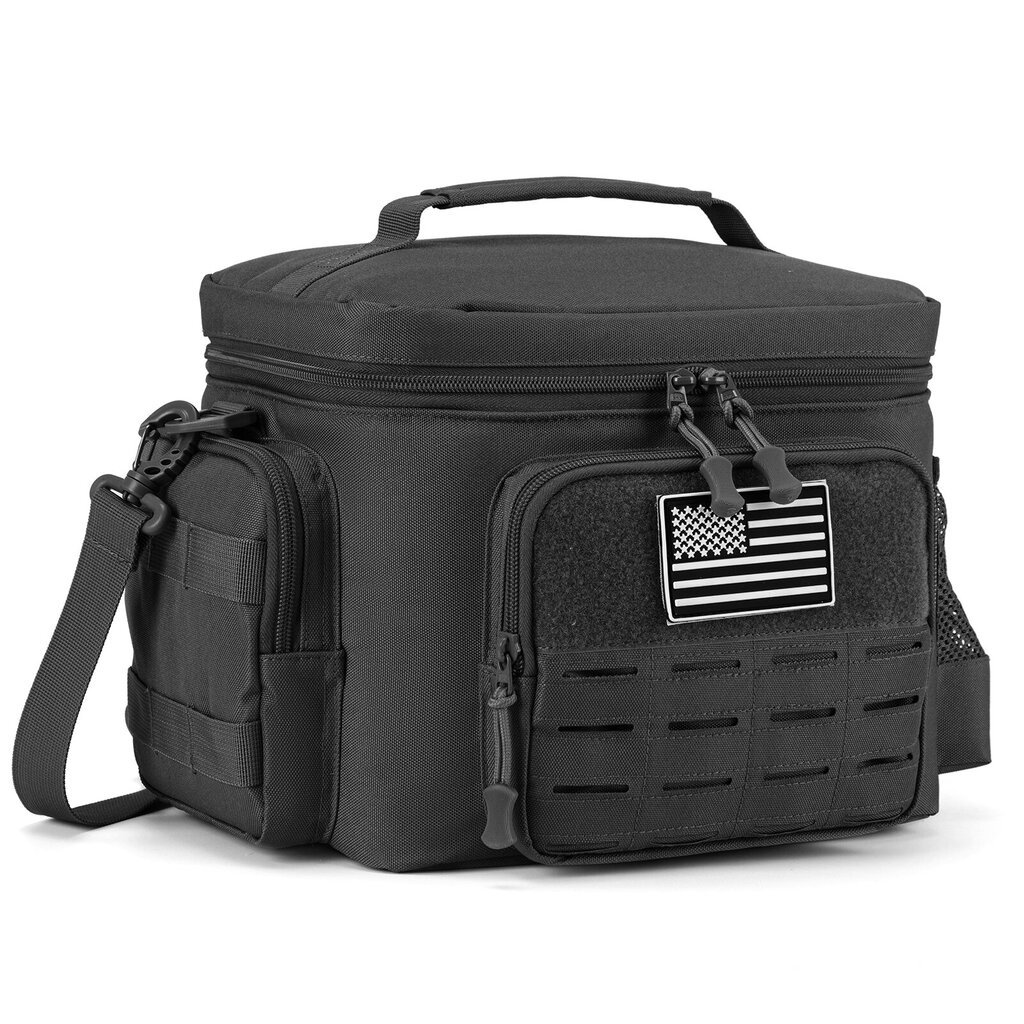 Tactical Thermal Cooler Bag Sotilaallinen Heavy Duty Lunch Box Work Vuotamaton Eristetty Kestävä Lounaslaukku Miesten Ateria Camping PicnicMusta hinta ja tiedot | Urheilukassit ja reput | hobbyhall.fi