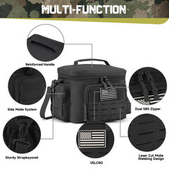 Tactical Thermal Cooler Bag Sotilaallinen Heavy Duty Lunch Box Work Vuodonkestävä Eristetty Kestävä Lounaslaukku Miesten Ateria Picnic Khaki hinta ja tiedot | Urheilukassit ja reput | hobbyhall.fi