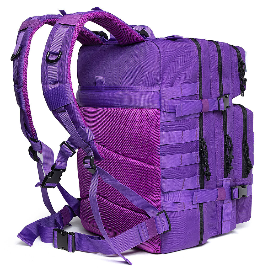 QT&QY 45L GYM Fitness Style Reput miehille/naisille Sotilaallinen Tactical Training Molle Survival Bag Vaellus Vaellusreppu Violetti hinta ja tiedot | Urheilukassit ja reput | hobbyhall.fi