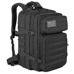 QT&QY Tactical Military Reput 45L Suuri kapasiteetti Mies 3 Päivän Army Molle Assault Laukut Ulkoilu Retkeily RetkeilyreppuMusta hinta ja tiedot | Urheilukassit ja reput | hobbyhall.fi